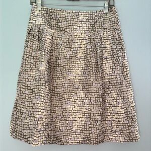 Banana Republic Womens Silk Pencil Skirt Geometric Print Gray Lavender Size 2